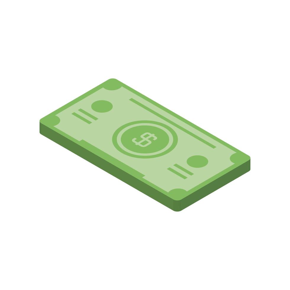 banknote money currency cash icon isometric style vector