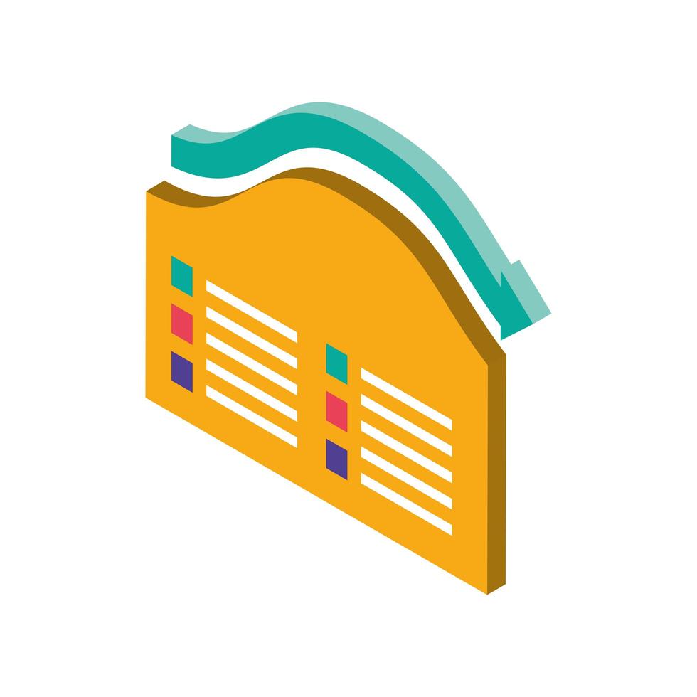 isometric finance arrow information layout vector