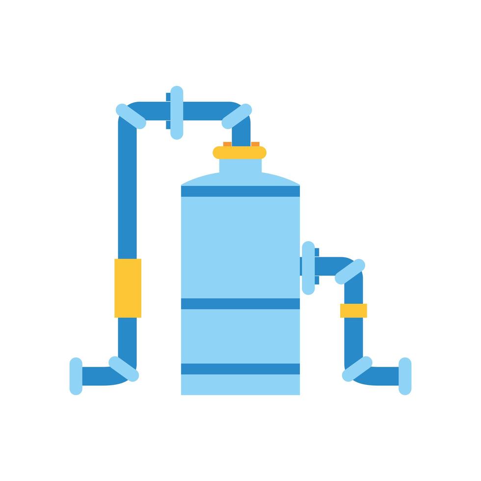 fracking zone oil pump with tank extracting petroleum with pipes vector