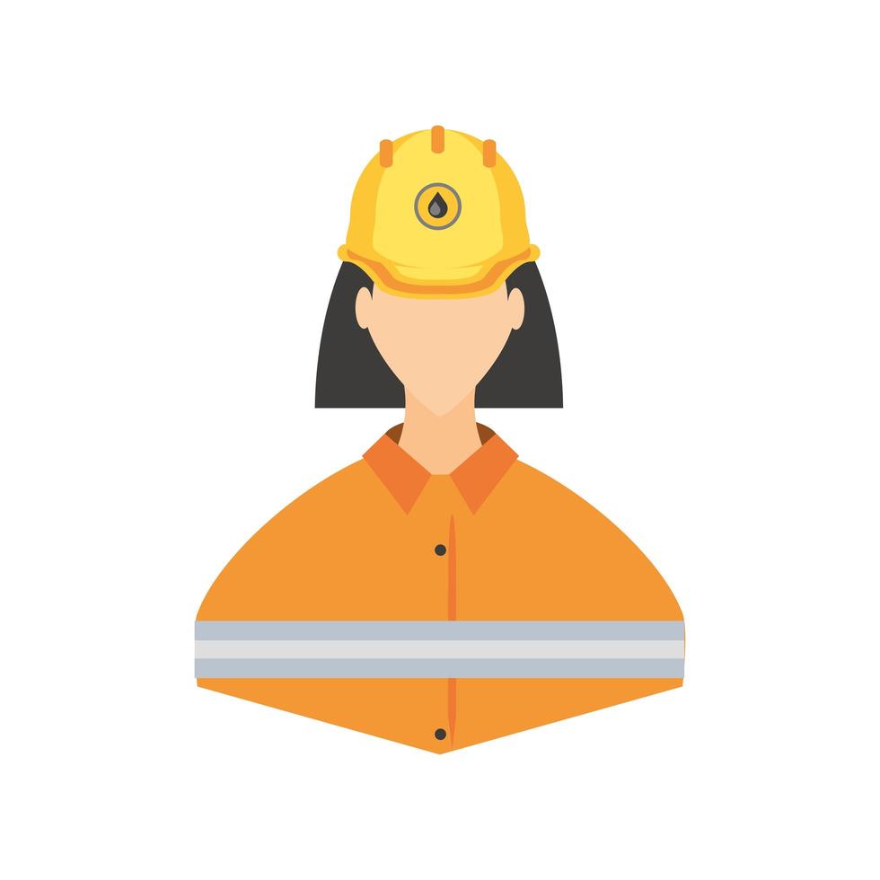 industry petroleum female worker portrait with hard hat vector