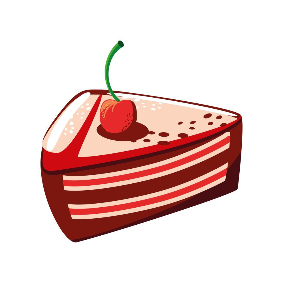 slice cake food vector