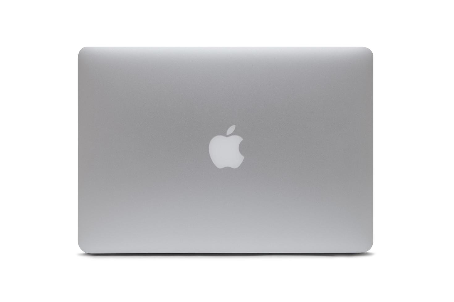 BELGRADE, SERBIA, MARCH 3, 2017 - MacBook computer isolated on white. The MacBook is a brand of notebook computers manufactured by Apple Inc. photo