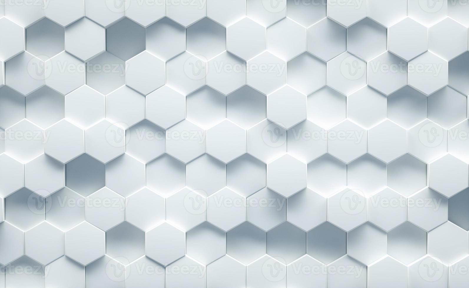 White geometrical background structure top view. 3d Render photo