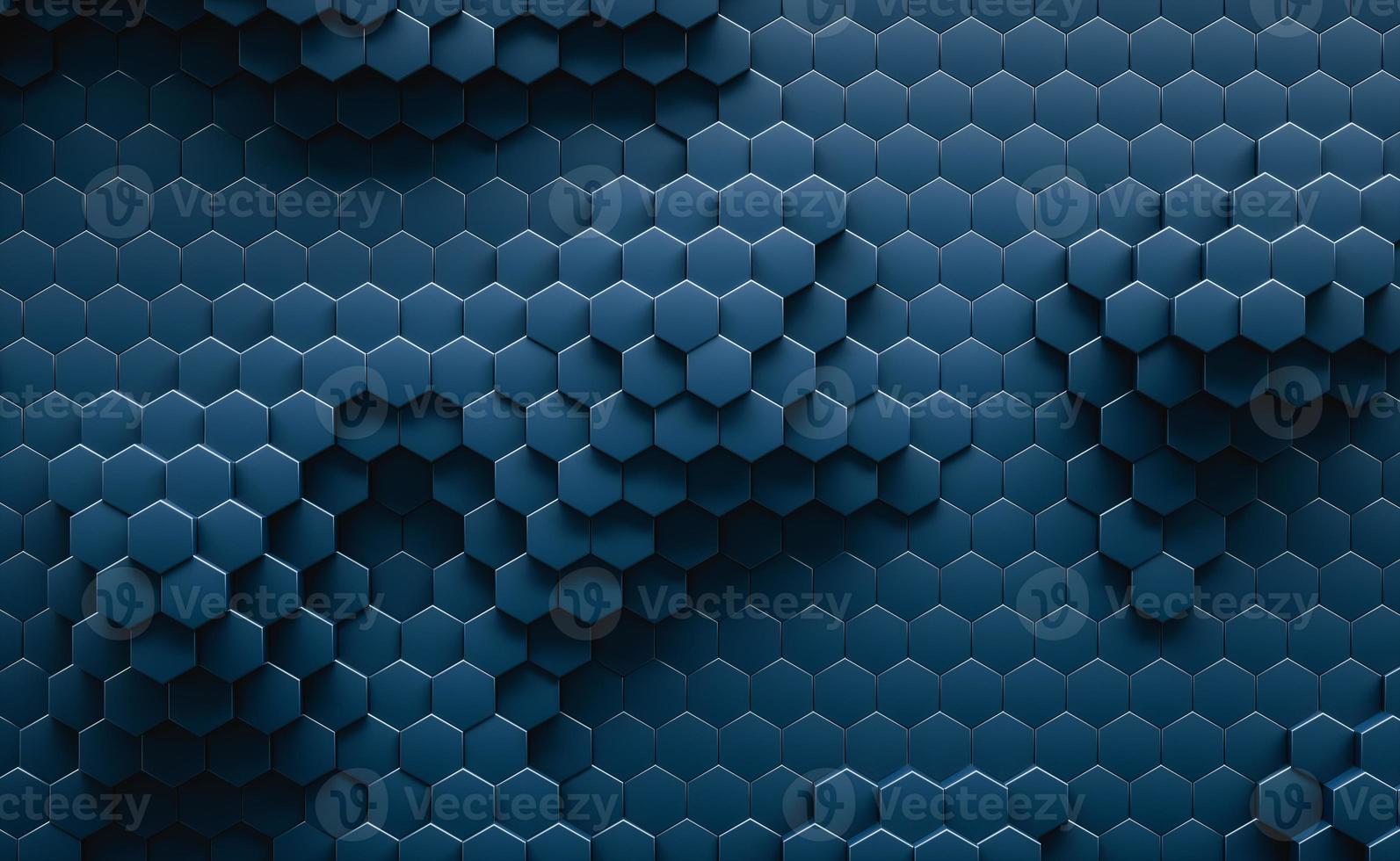 3D Illustration. Geometric hexagonal abstract background. photo