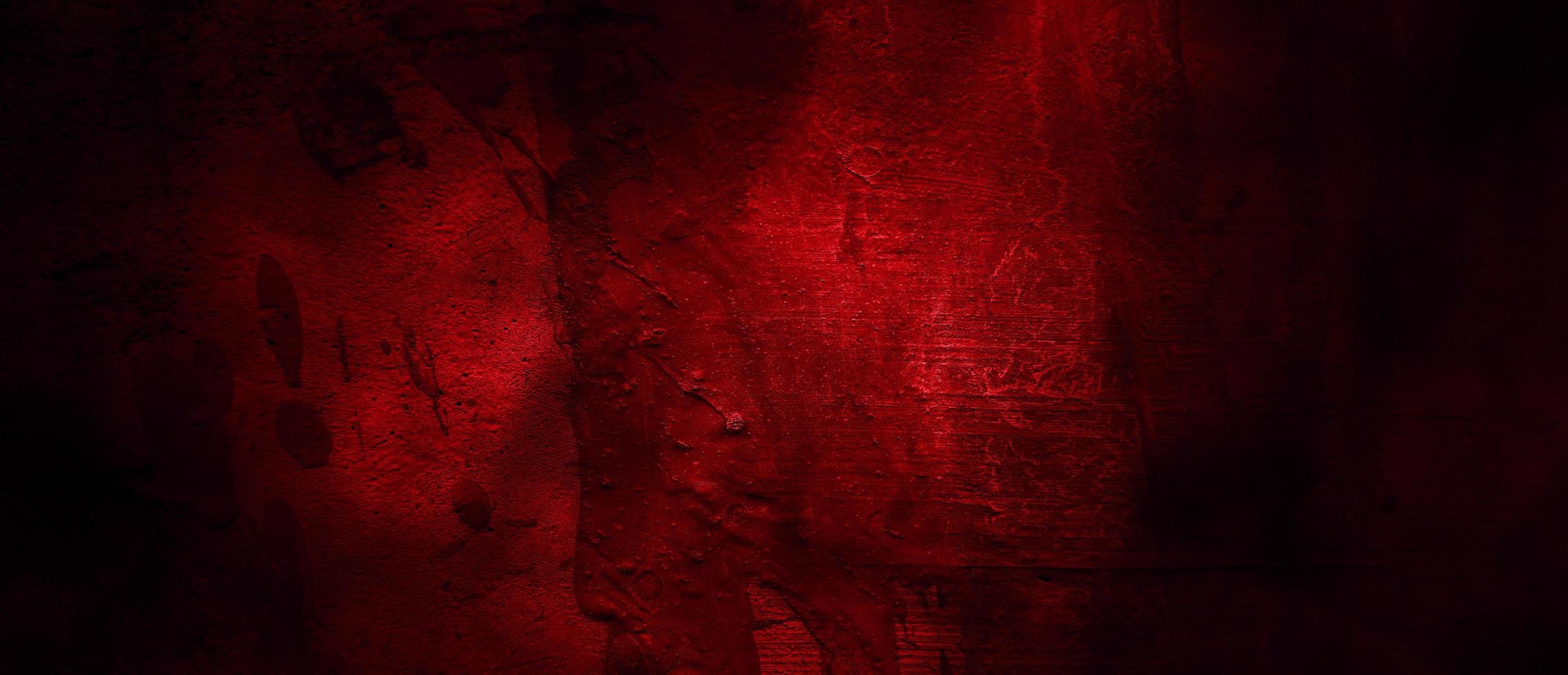 Scary Red and black horror background. Dark grunge red concrete photo