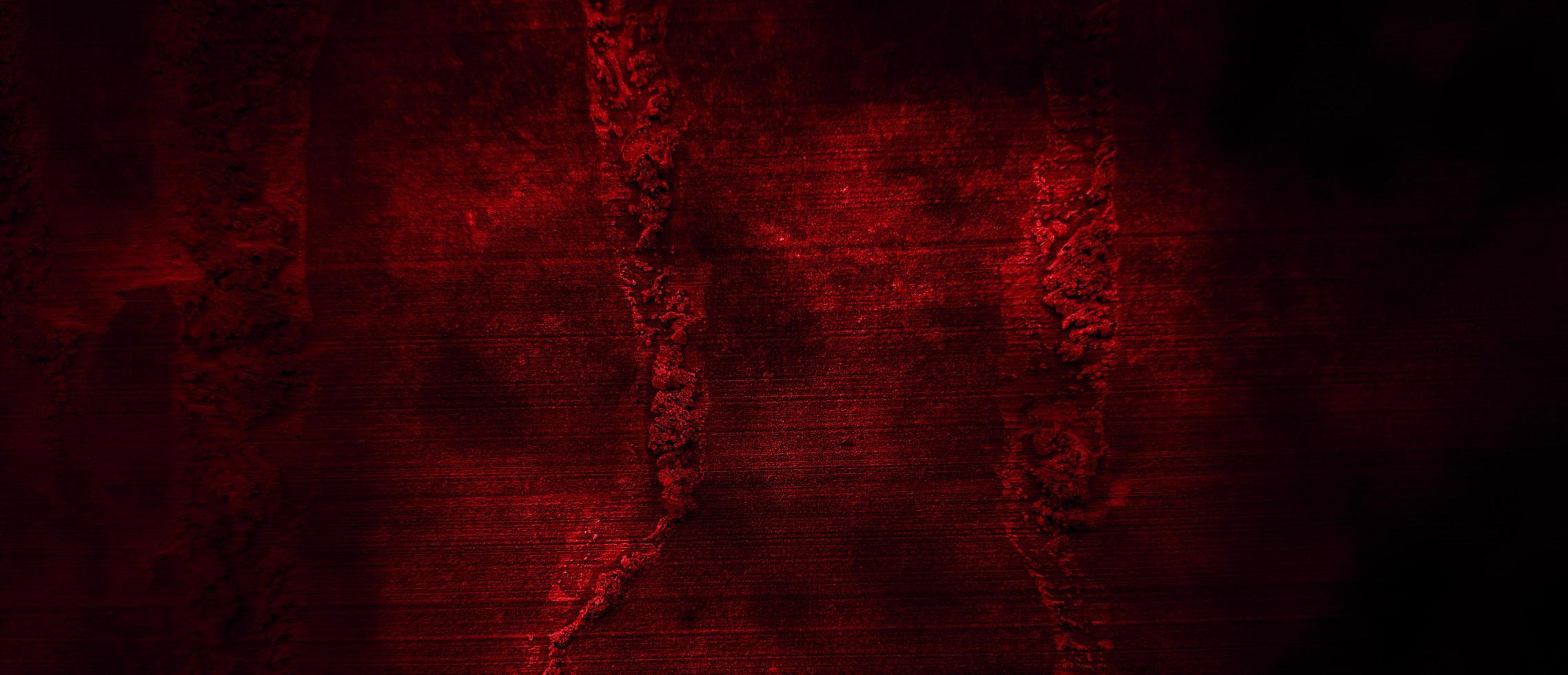 Fondo de terror rojo y negro aterrador. hormigón rojo oscuro grunge foto