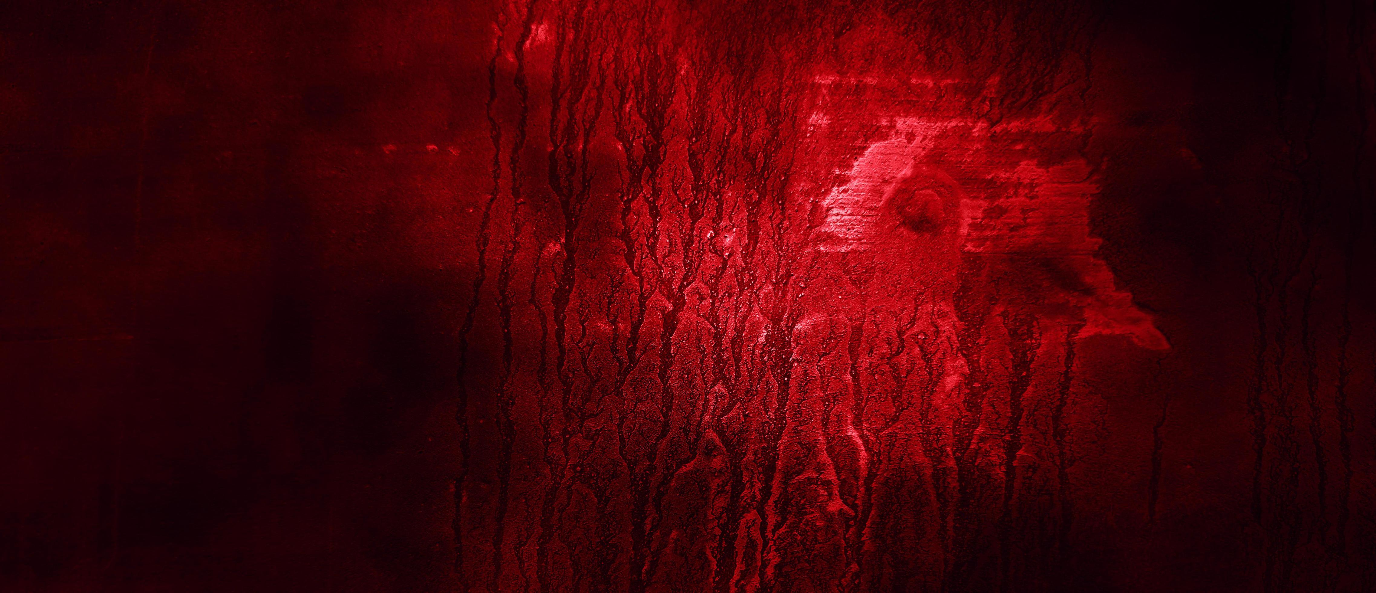 Scary Red and black horror background. Dark grunge red concrete 3714084