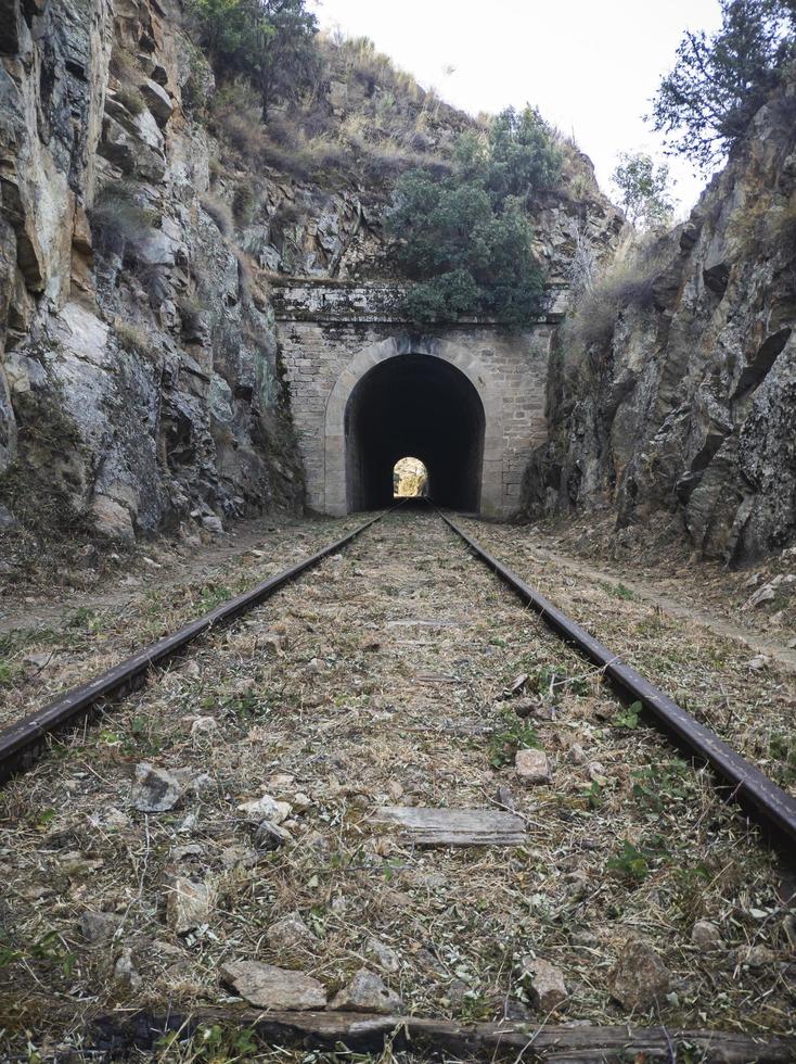 old train tunnel through the mountains photo