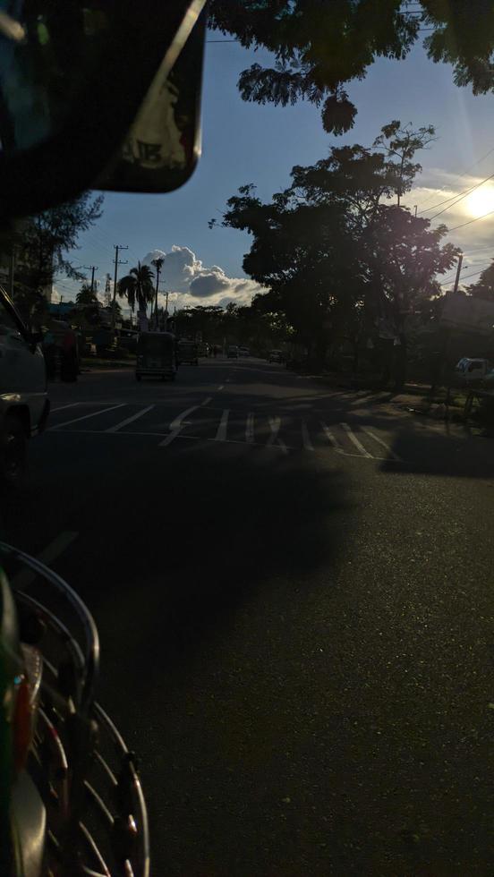 Sunset on blue sky. Blue sky with some clouds. blue sky clouds, summer skies, cloudy blue sky photo