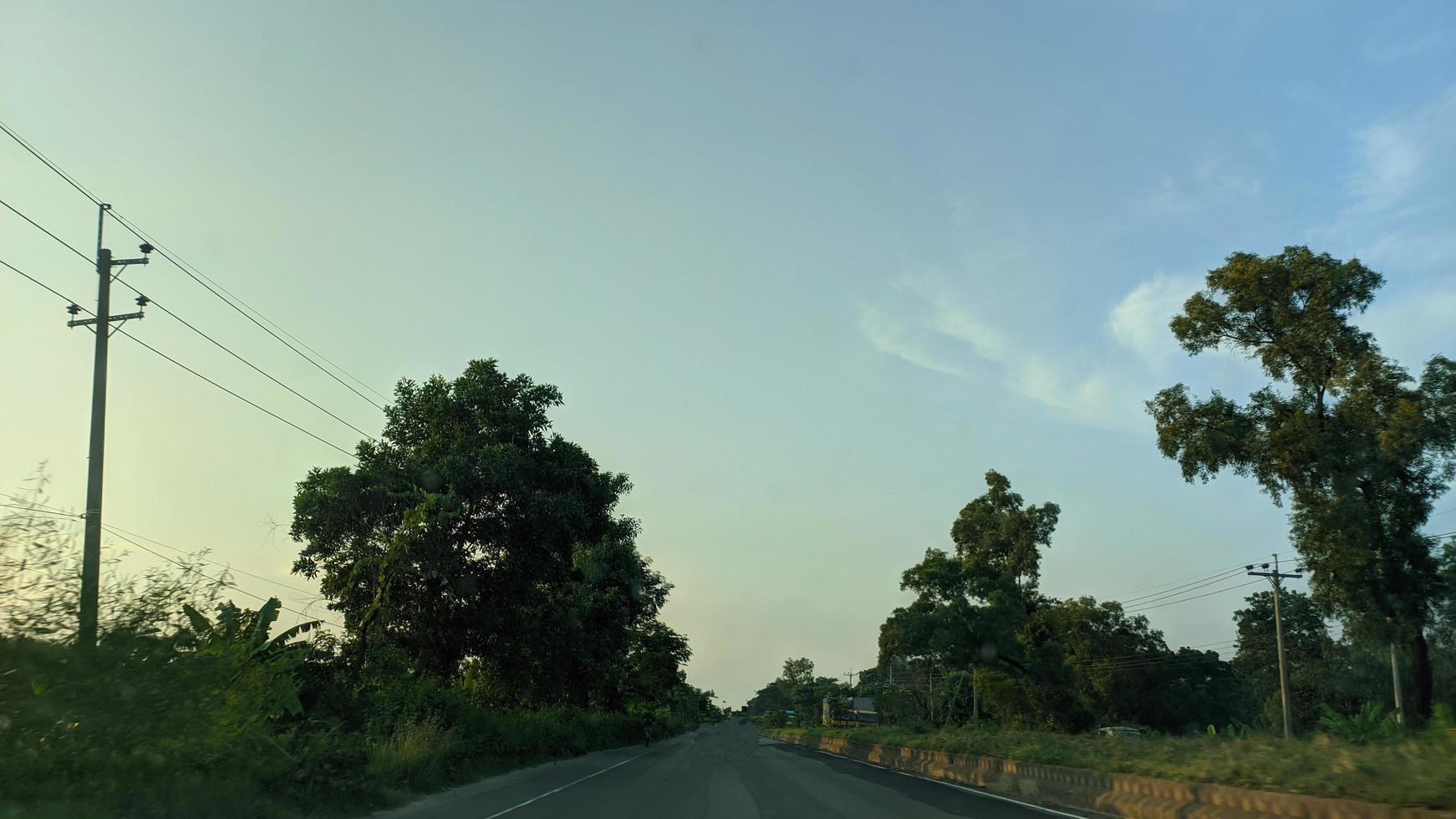 Sunset on blue sky. Blue sky with some clouds. blue sky clouds, summer skies, cloudy blue sky photo