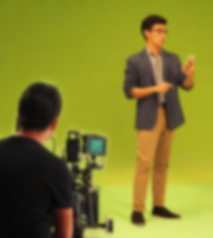 Blurry images of making TV commercial movie video photo