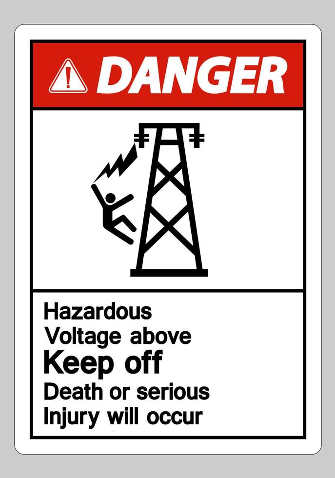 peligro voltaje peligroso por encima de mantener fuera la muerte o se producirán lesiones graves símbolo signo vector