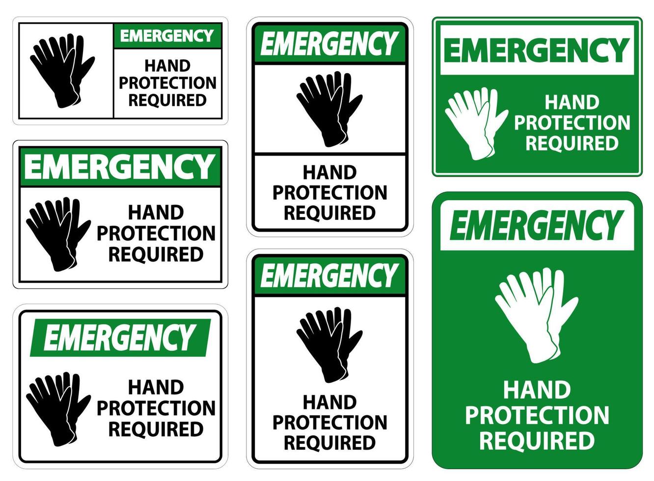 Emergency Hand Protection Required Sign on white background vector