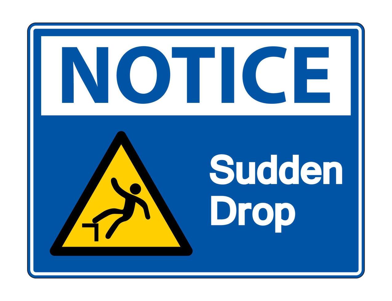 Notice Sudden Drop Symbol Sign On White Background,Vector Illustration vector