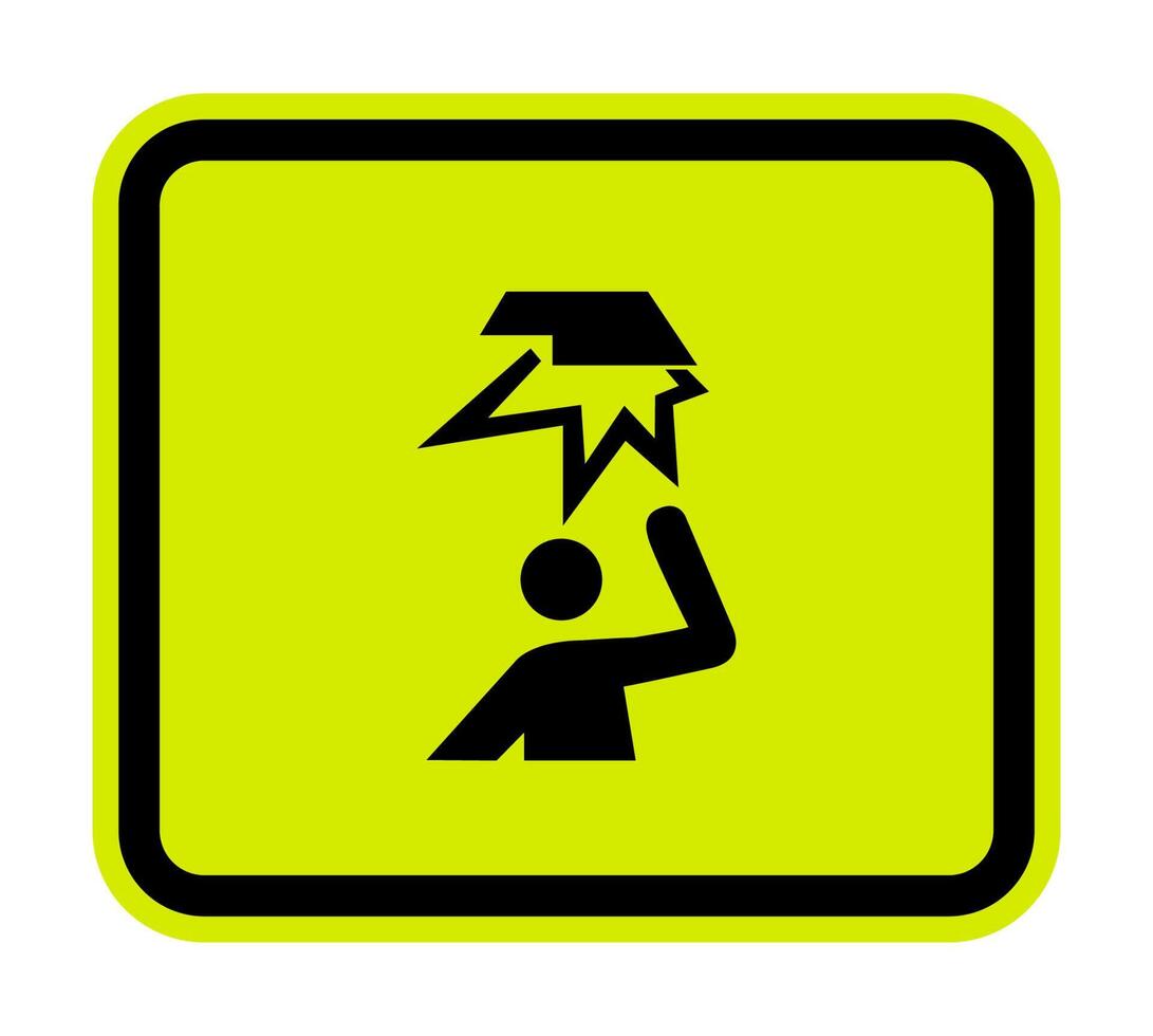 Beware Overhead Obstacles Symbol Isolate On White Background,Vector Illustration vector