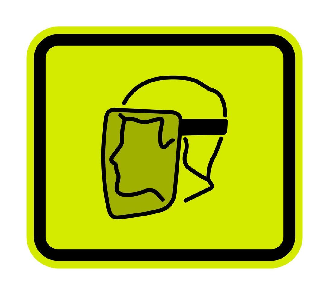 Symbol Face Shield Must Be Worn sign Isolate On White Background,Vector Illustration EPS.10 vector