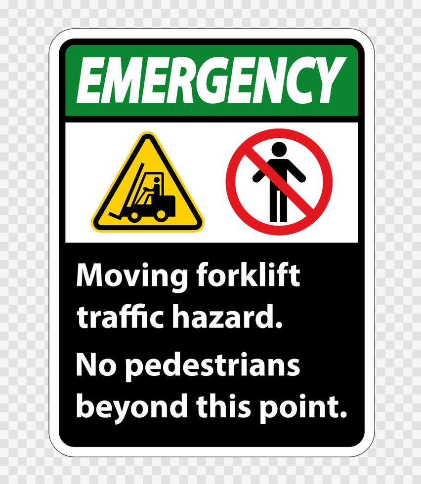 Moving forklift traffic hazard,No pedestrians beyond this point,Symbol Sign Isolate on transparent Background,Vector Illustration vector