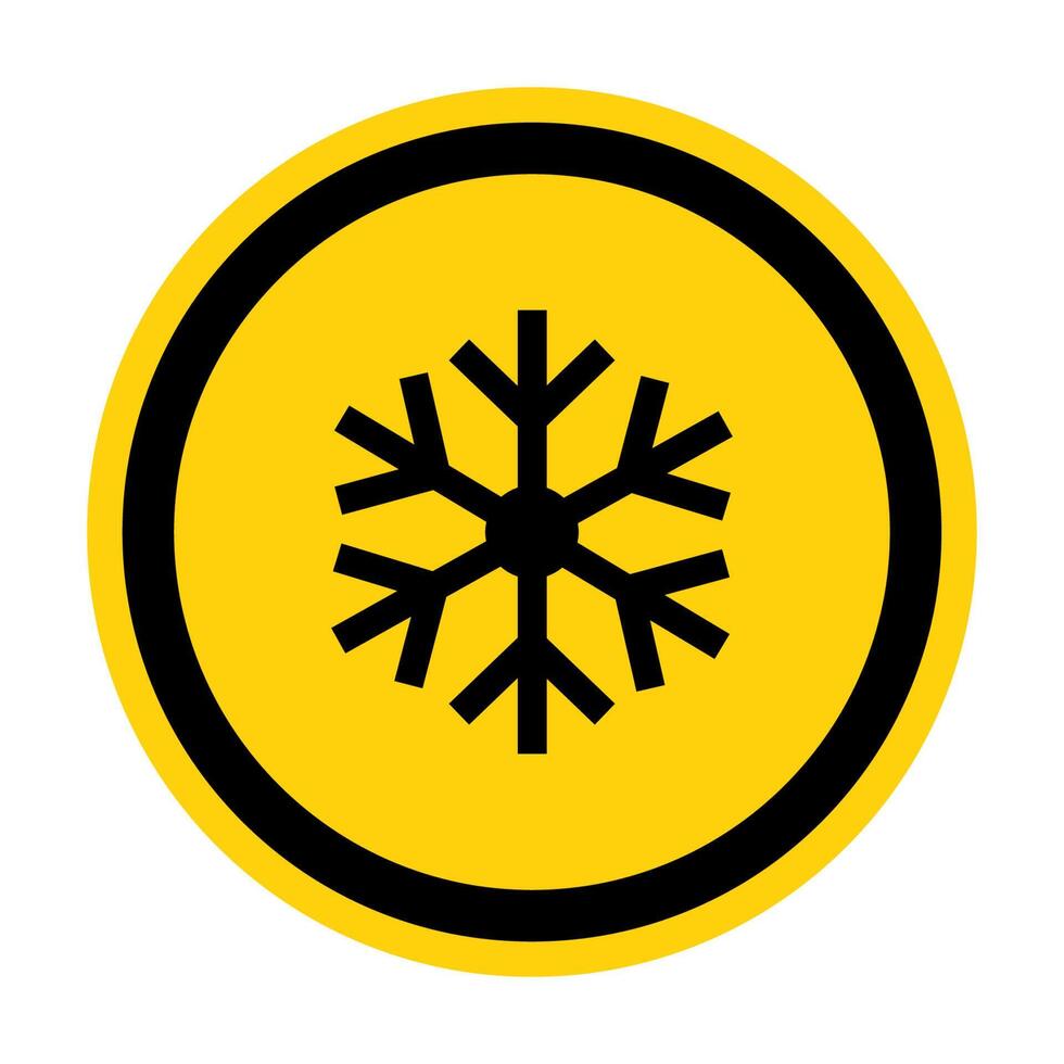 triangle warning sign with snowflake symbol Isolate On White Background,Vector Illustration EPS.10 vector