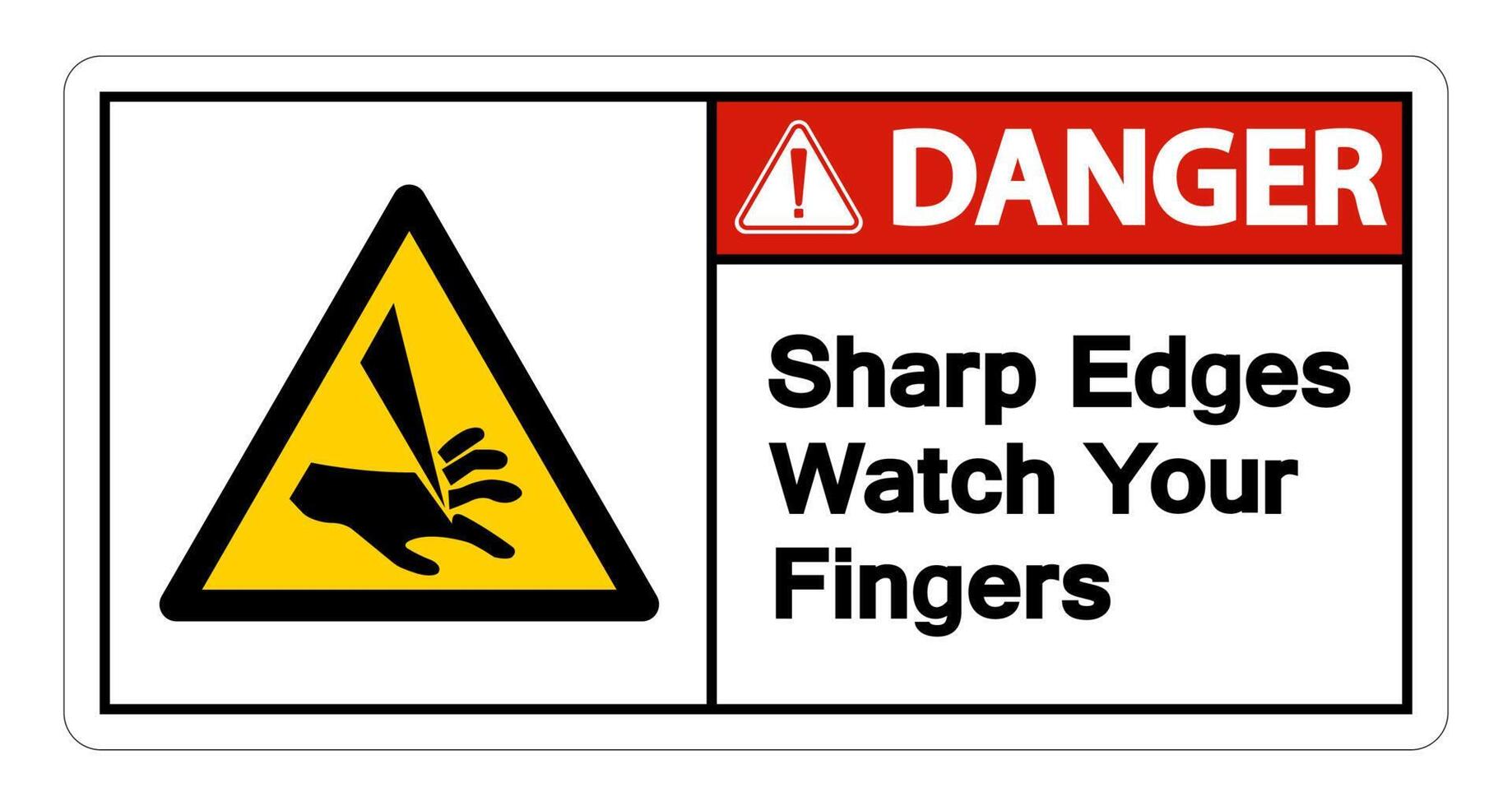 Danger Sharp Edges Watch Your Fingers Symbol vector