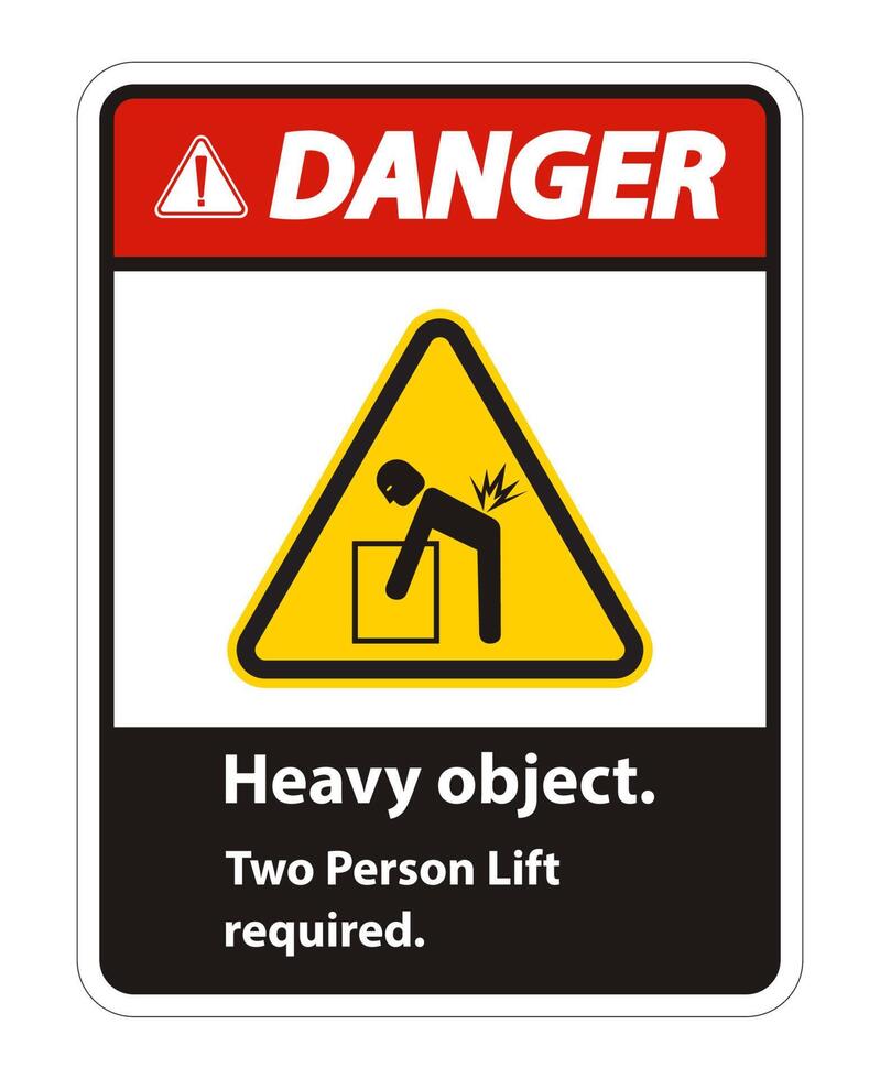 Heavy Object,Two Person Lift Required Sign Isolate On White Background vector