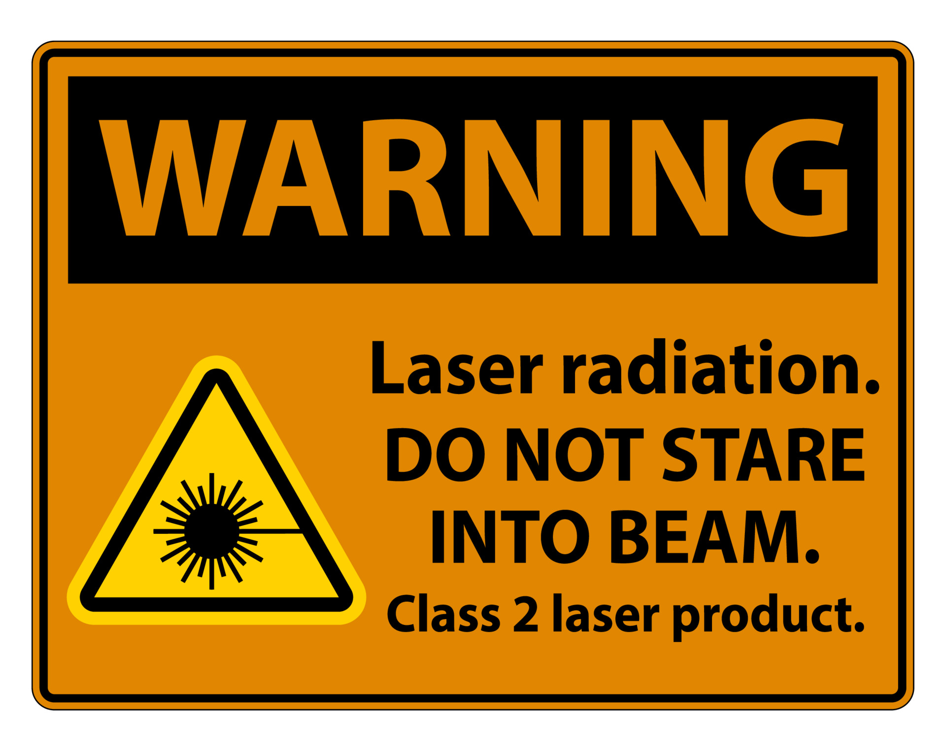 Warning Laser radiation,do not stare into beam,class 2 laser product