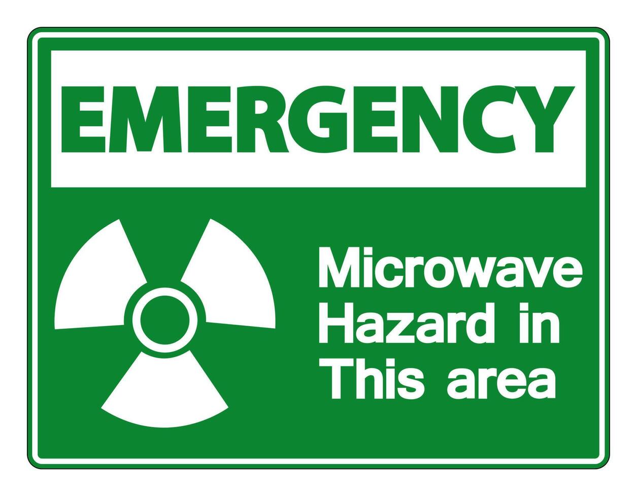 Señal de peligro de microondas de emergencia sobre fondo blanco. vector