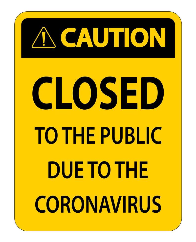 Caution Closed to public sign on white background vector