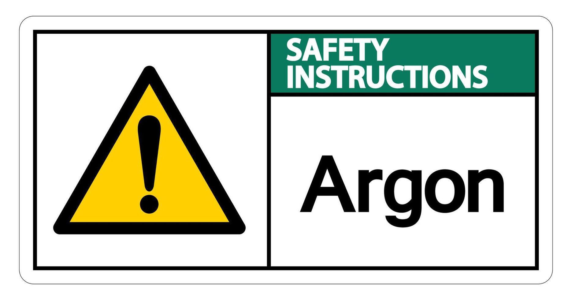 Safety instructions Argon Symbol Sign On White Background vector