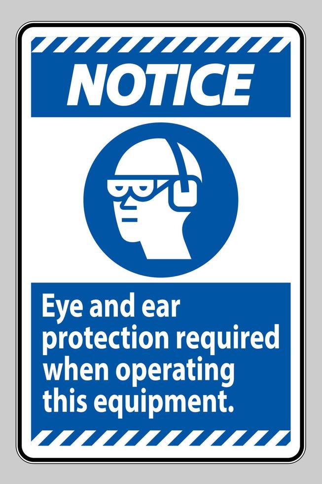 Señal de aviso Se requiere protección ocular y auditiva al operar este equipo vector