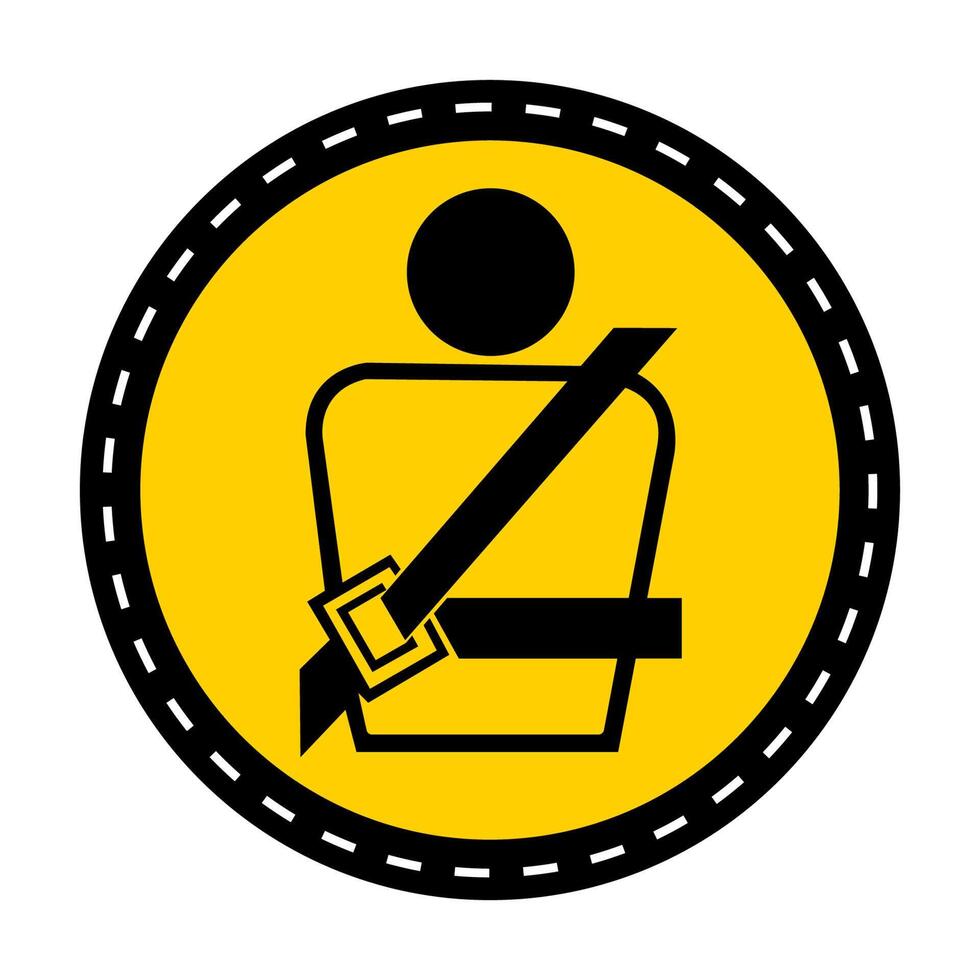 PPE Icon.Wearing a seat belt Symbol Sign On black Background vector