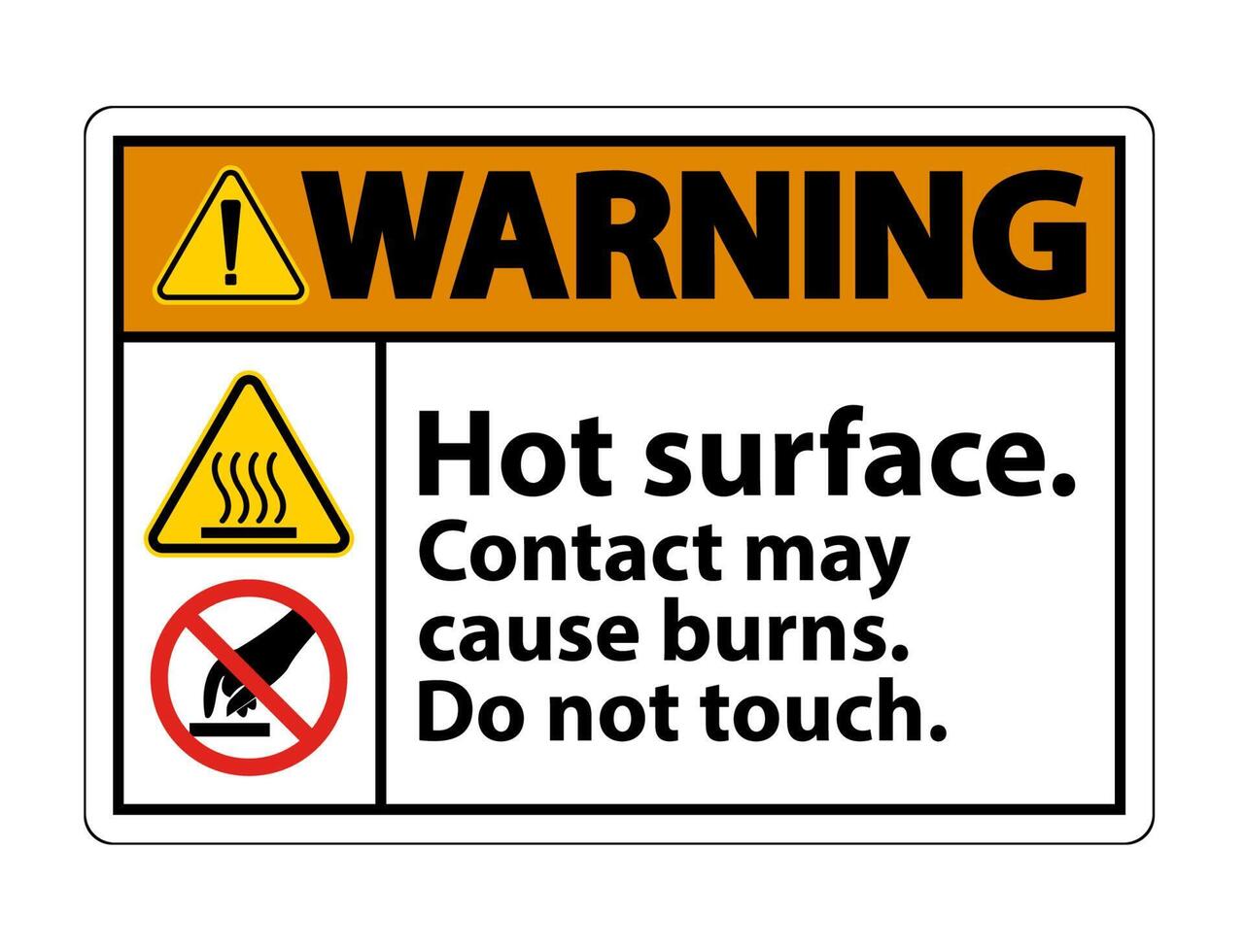 Warning Hot Surface Do Not Touch Symbol Sign Isolate on White Background,Vector Illustration vector