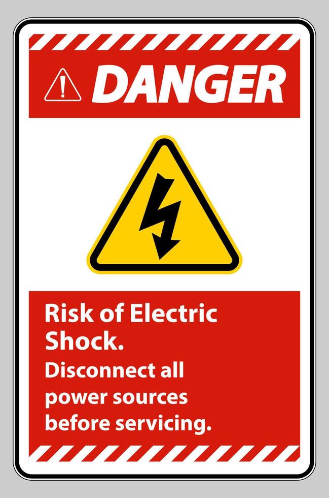 Danger Risk of electric shock Symbol Sign Isolate on White Background vector