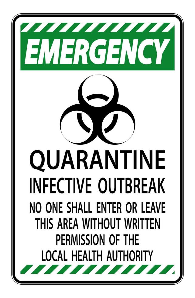 Emergency Quarantine Infective Outbreak Sign Isolate on transparent Background,Vector Illustration vector