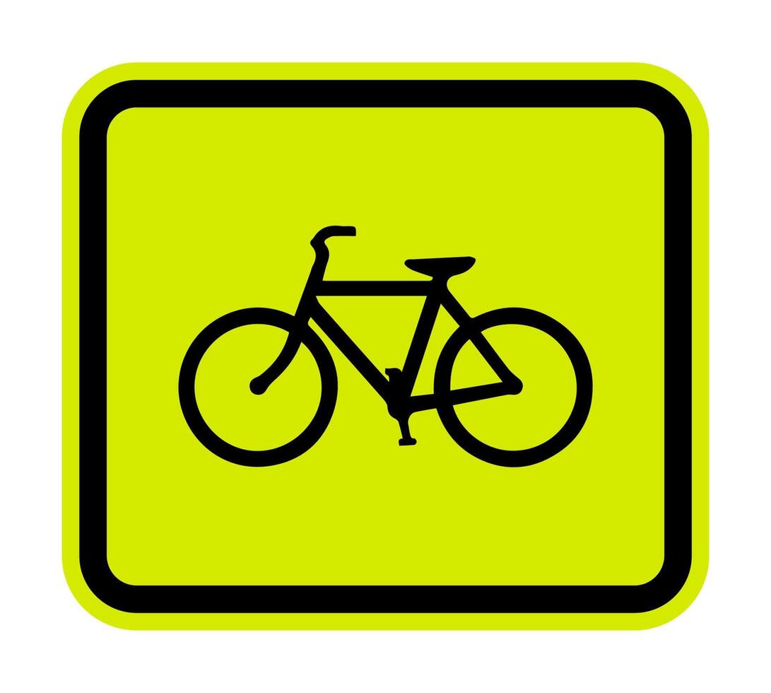 Señal de advertencia de tráfico de bicicletas aislado sobre fondo blanco ilustración vectorial. vector