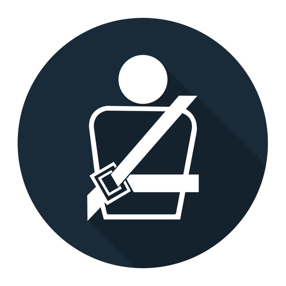 PPE Icon.Wearing a seat belt Symbol Sign On black Background vector