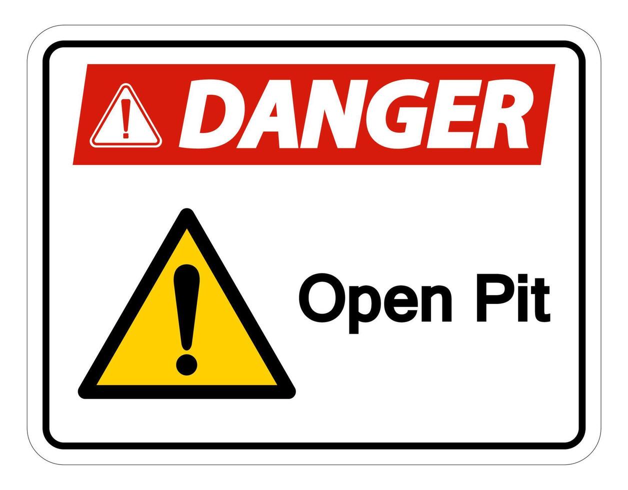 Danger Open Pit Symbol Sign on white background vector