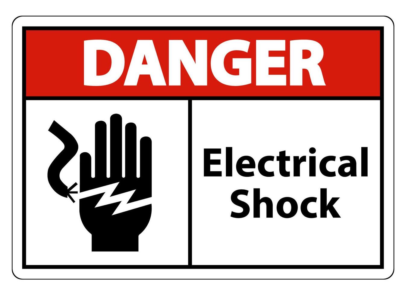 Signo de símbolo de electrocución de descarga eléctrica aislado sobre fondo blanco, ilustración vectorial eps.10 vector