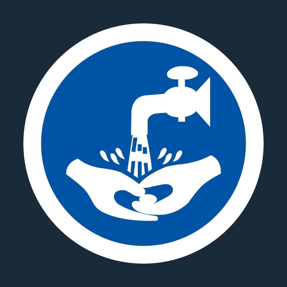 Symbol Wash Your Hands Please On black Background vector