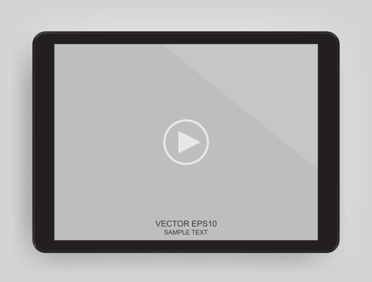 Digital tablet with touchscreen display of video player interface for web and mobile apps. Vector. vector