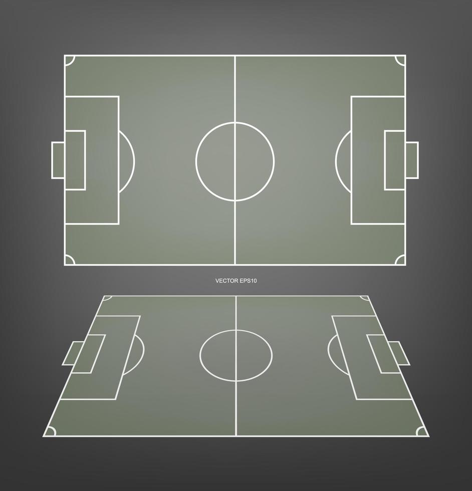 Soccer field or football field background with soccer line. Green grass court for create soccer game. Vector. vector