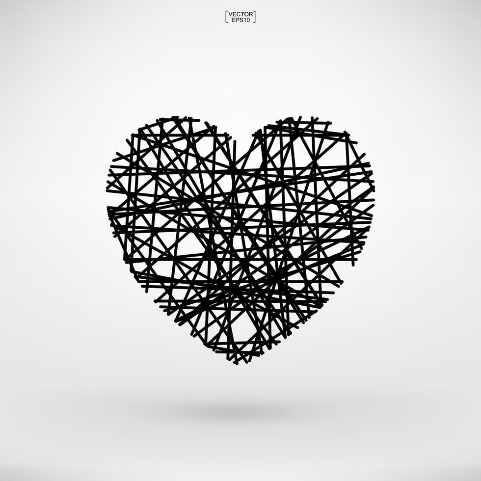 símbolo del corazón abstracto para el día de san valentín. forma de corazón para tarjeta decorativa, sitio web, diseño de plantilla y postal. vector. vector