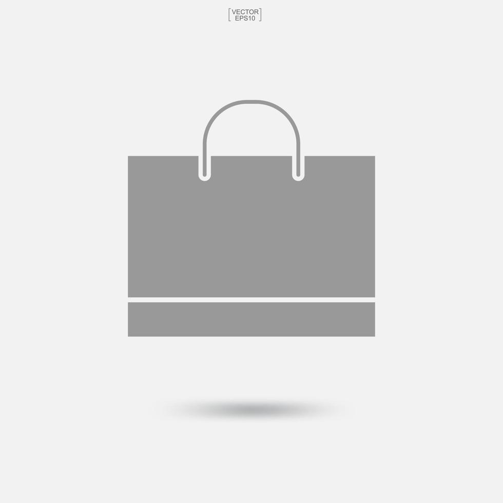 icono de bolsa de compras sobre fondo blanco. vector. vector