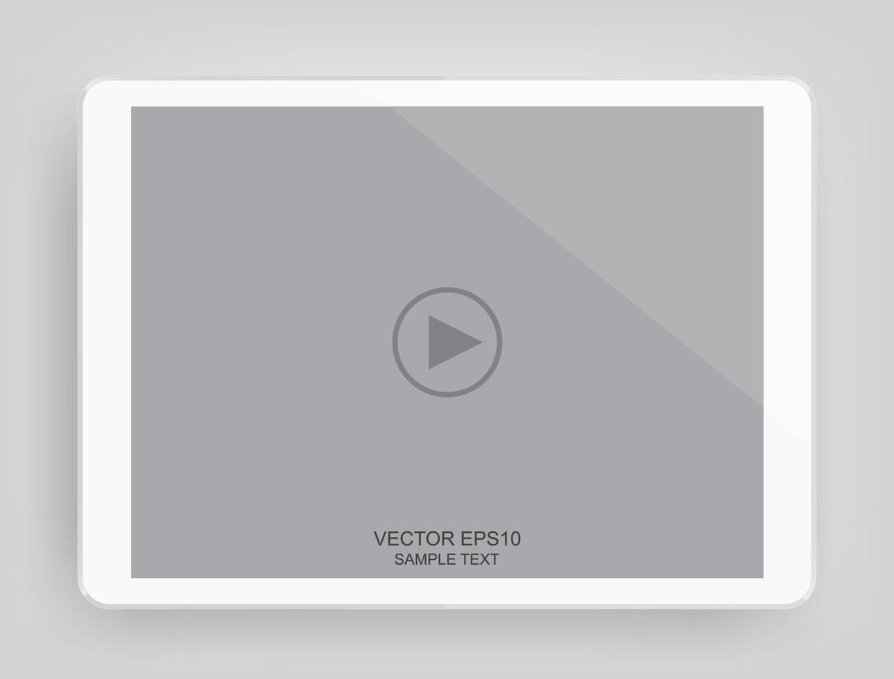 Digital tablet with touchscreen display of video player interface for web and mobile apps. Vector. vector