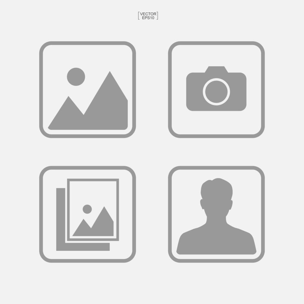 Set of photo icon. Image or picture sign and symbol. Vector. vector