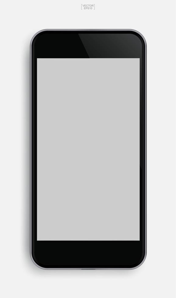 teléfono inteligente de pantalla táctil moderno con área de pantalla vacía para espacio de copia. vector. vector