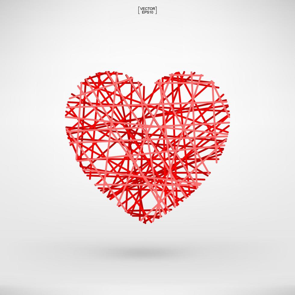 símbolo del corazón abstracto para el día de san valentín. forma de corazón para tarjeta decorativa, sitio web, diseño de plantilla y postal. vector. vector