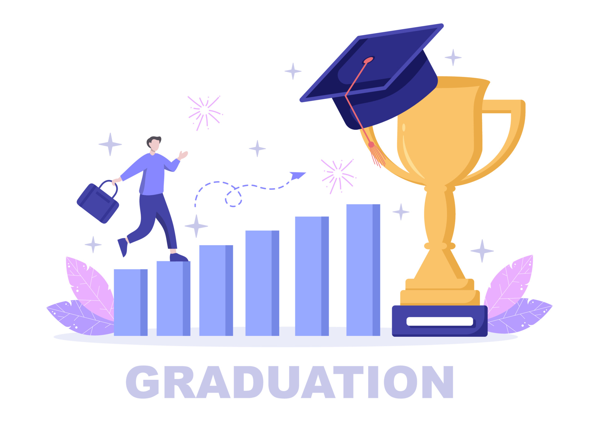 Happy Graduation Day of Students Celebrating Background Vector Illustration  Wearing Academic Dress, Graduate Cap and Holding Diploma in Flat Style  3715670 Vector Art at Vecteezy