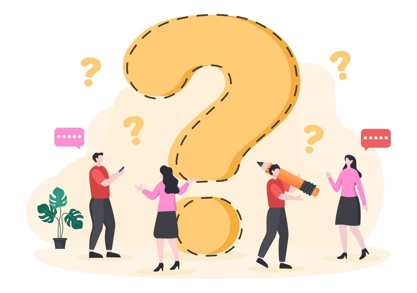 FAQ or Frequently Asked Questions for Website, Blogger Helpdesk, Clients Assistance, Helpful Information, Guides. Background Vector Illustration