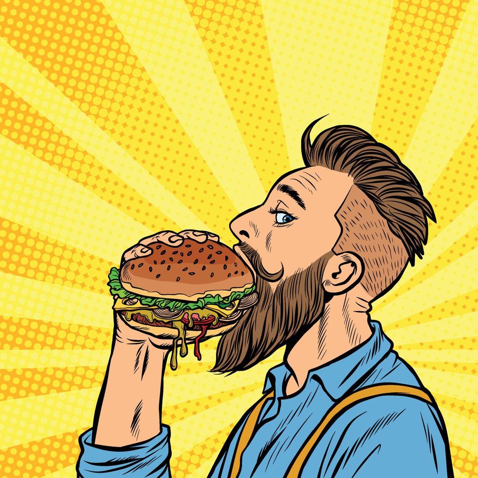 Eating Burger Vector Art, Icons, and Graphics for Free Download