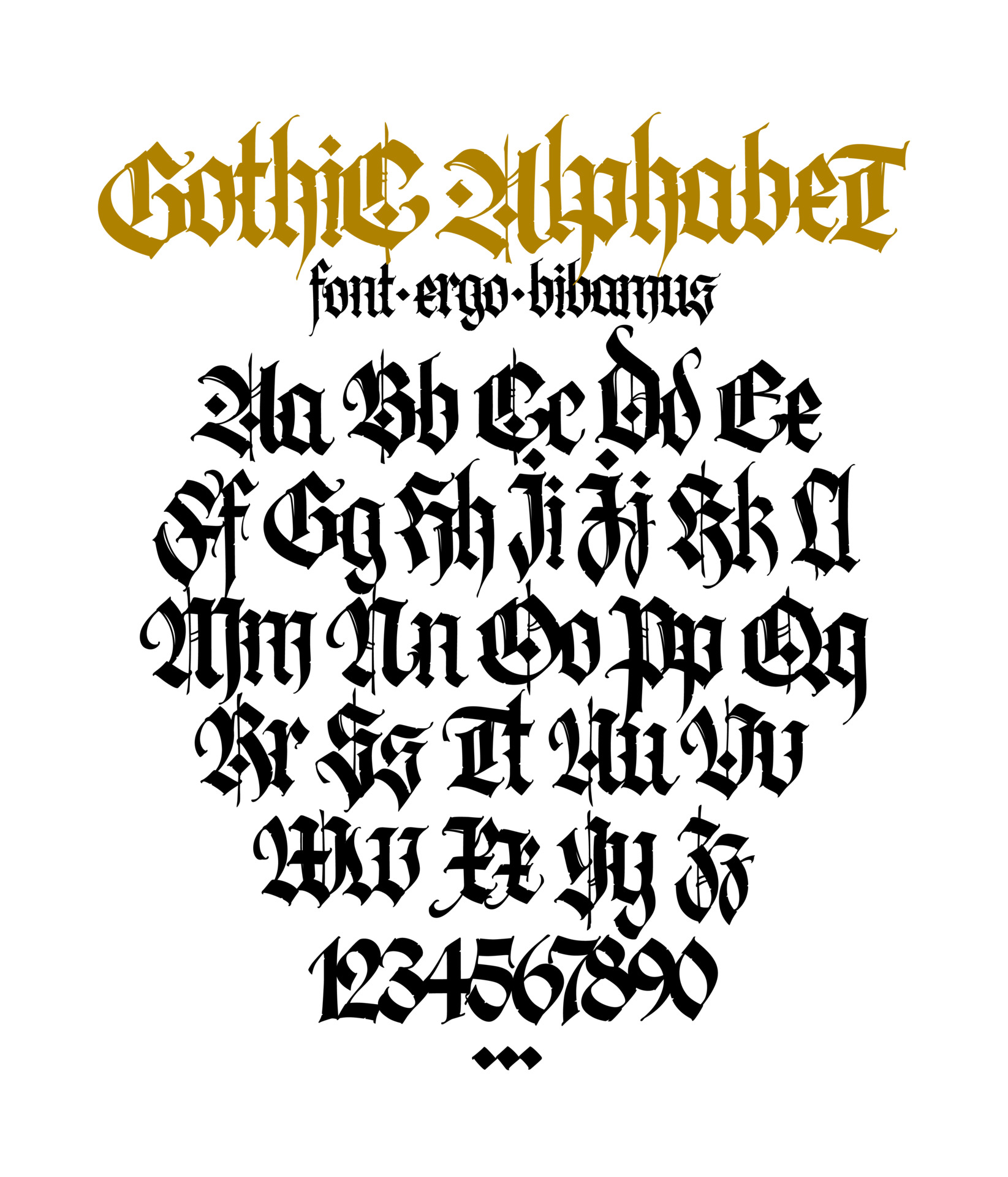 calligraphy capital letters gothic